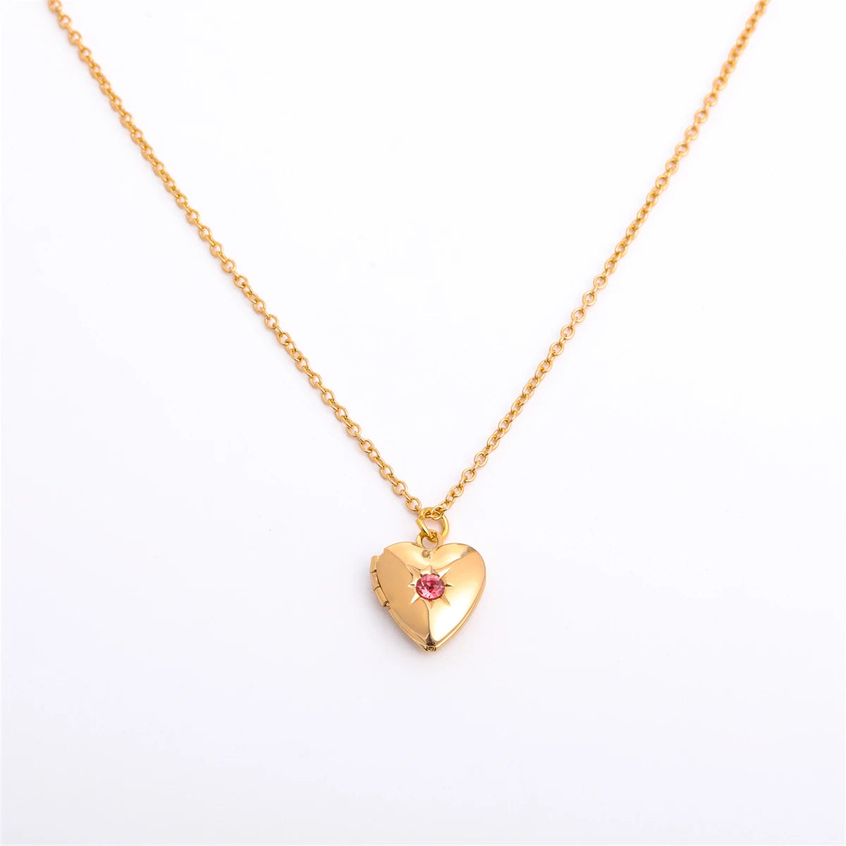 Heart-Shaped Birthstone Locket Necklace – Opening Love Album Pendant