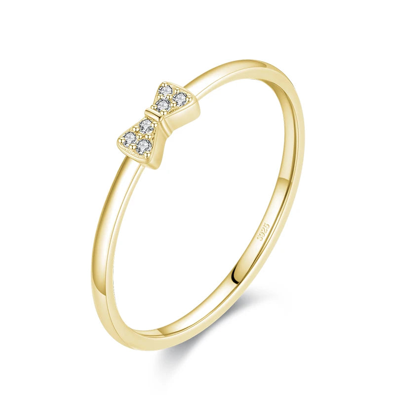 Sterling Silver Square CZ Ring – Gold Color Women's Engagement Jewelry