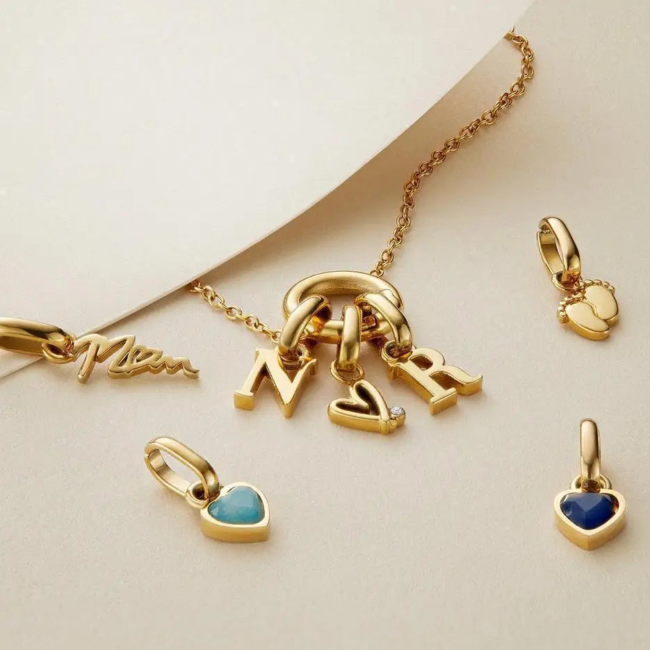 Heart Pendant CZ Birthstone pendent For Women Gold Color Stainless Steel Charm