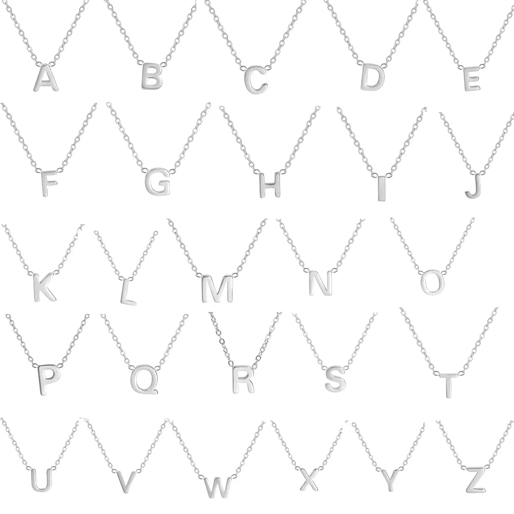 Women's A-Z Letter Necklace – Stainless Steel Alphabet Choker