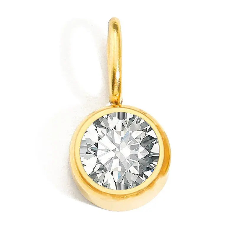 12 Month Birthstone Pendant – Stainless Steel Crystal Gemstone Charm Necklace