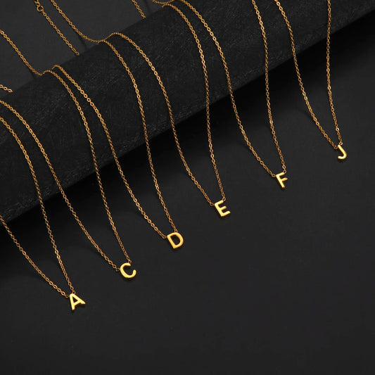 Women's A-Z Letter Necklace – Stainless Steel Alphabet Choker
