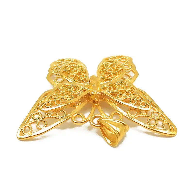 14K Gold Color Butterfly Pendant Necklace