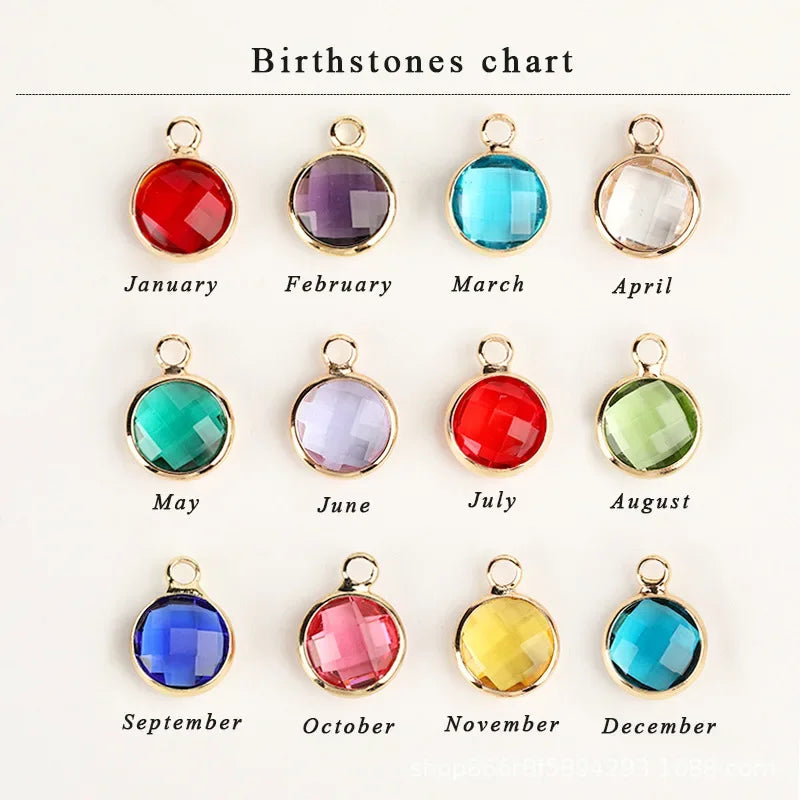 12 Birthstone Color Round Crystal Beads