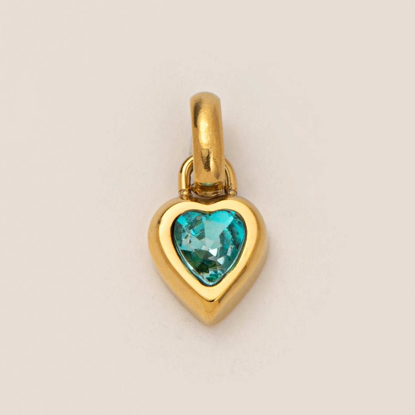 Heart Pendant CZ Birthstone pendent For Women Gold Color Stainless Steel Charm
