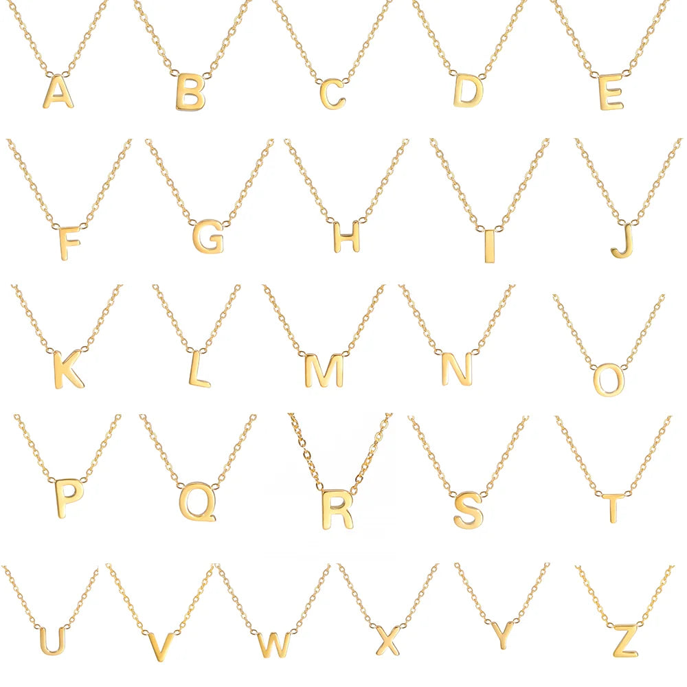Women's A-Z Letter Necklace – Stainless Steel Alphabet Choker