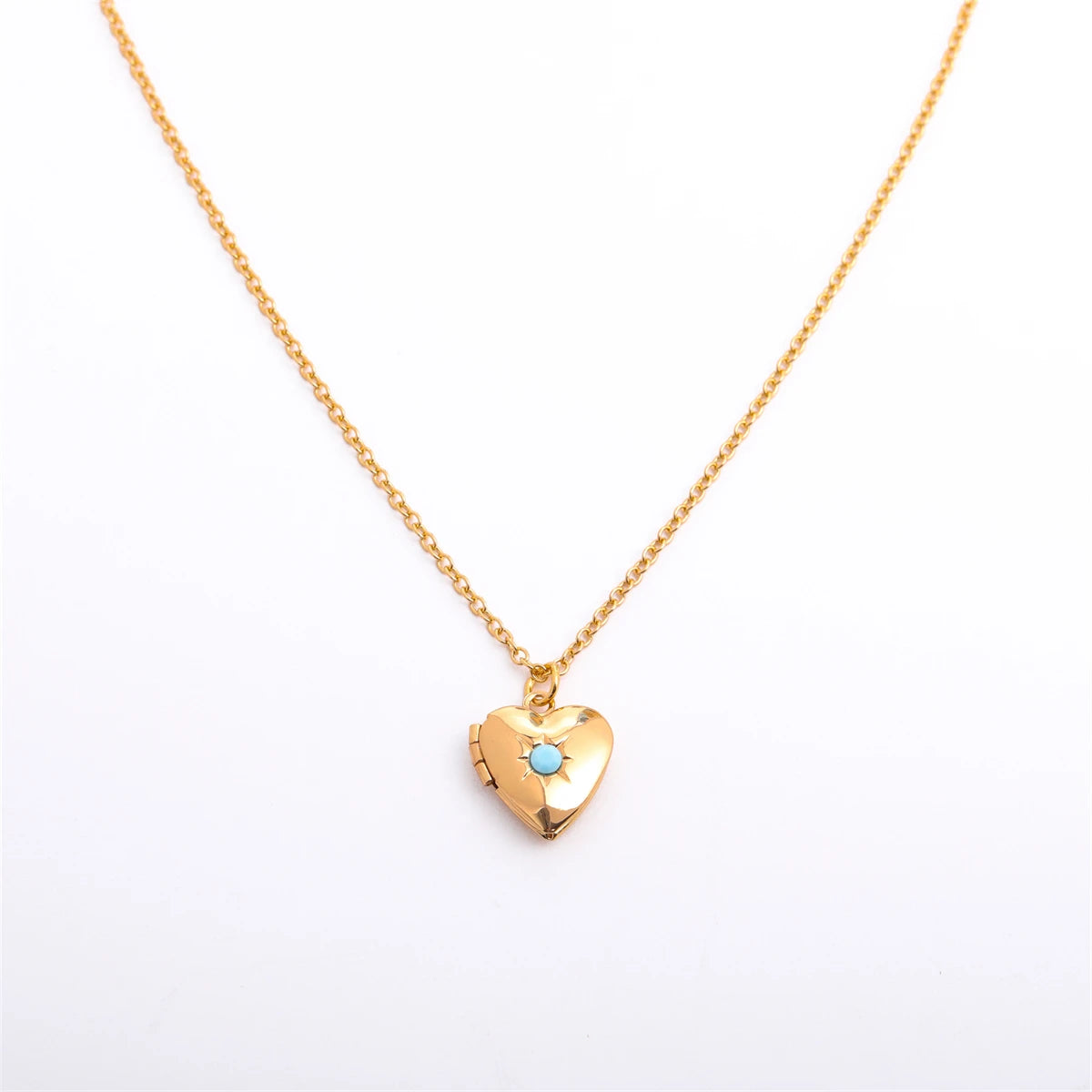 Heart-Shaped Birthstone Locket Necklace – Opening Love Album Pendant