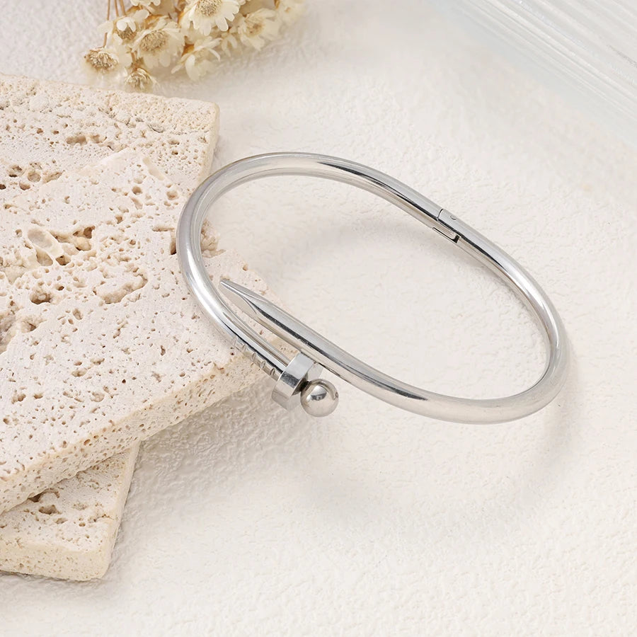 Light Luxury Nail Bracelet & Ring Set for Women