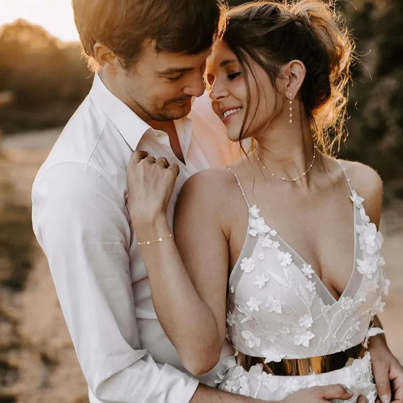 Women's Dainty 14K Gold- & Silver-Plated Pearl Jewelry Set – Necklace, Earrings & Bracelet