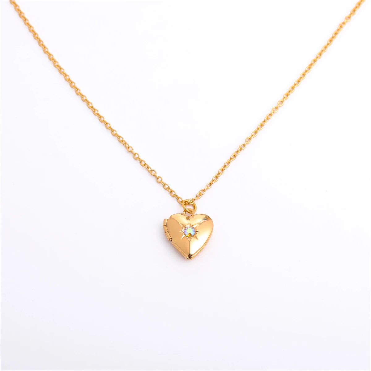 Heart-Shaped Birthstone Locket Necklace – Opening Love Album Pendant