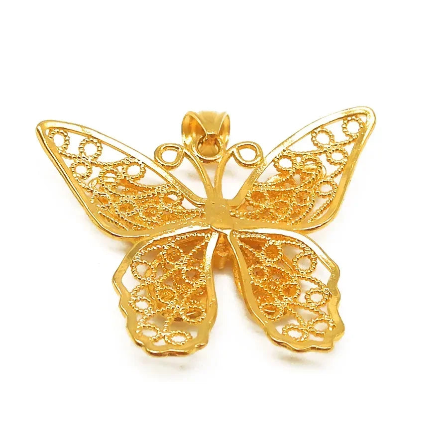 14K Gold Color Butterfly Pendant Necklace