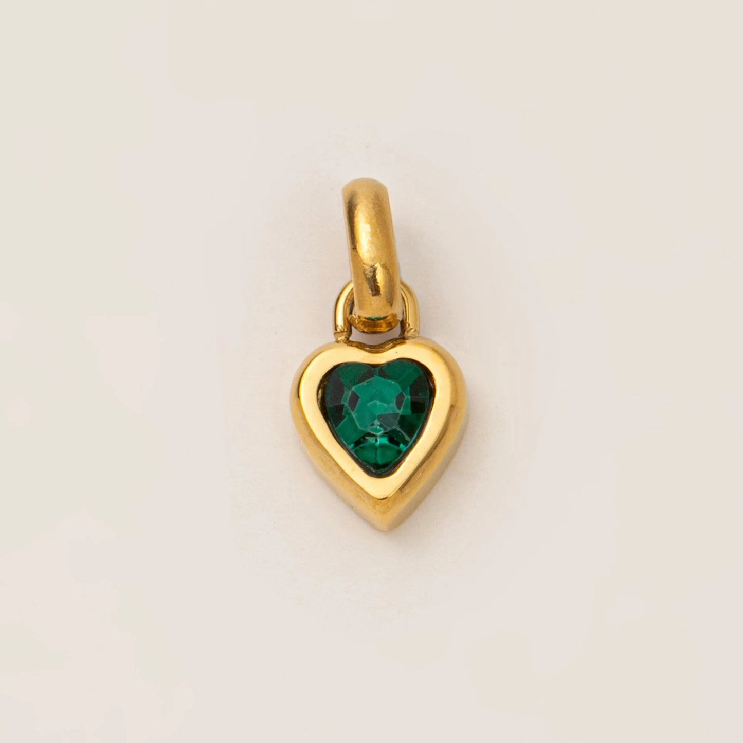 Heart Pendant CZ Birthstone pendent For Women Gold Color Stainless Steel Charm