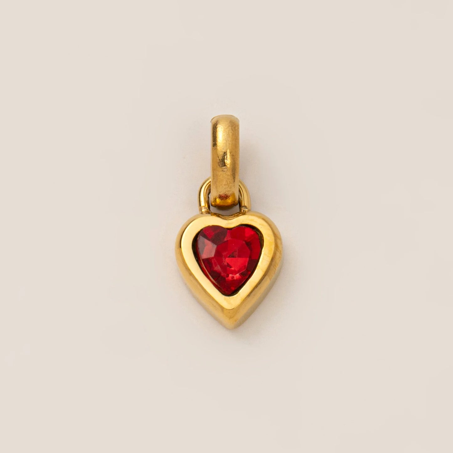 Heart Pendant CZ Birthstone pendent For Women Gold Color Stainless Steel Charm