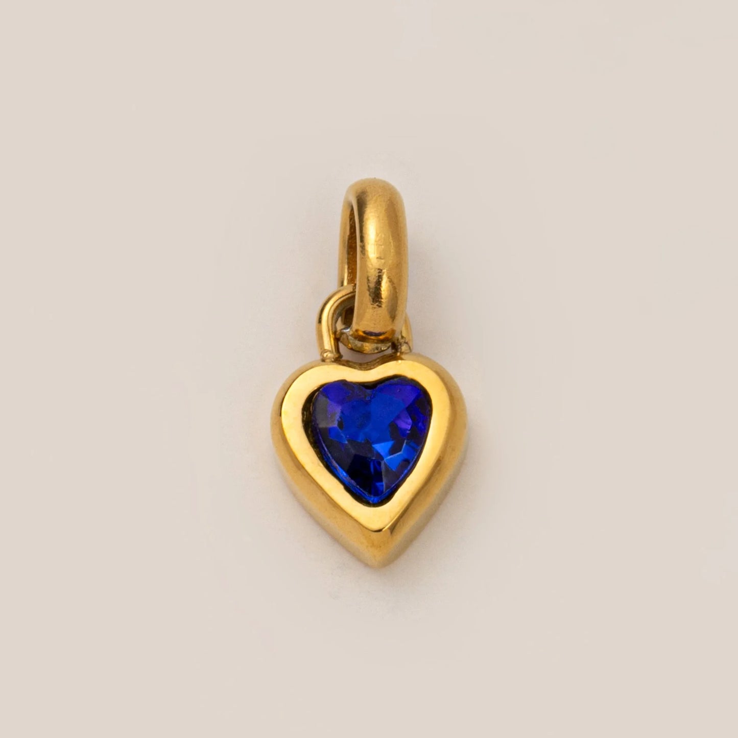 Heart Pendant CZ Birthstone pendent For Women Gold Color Stainless Steel Charm