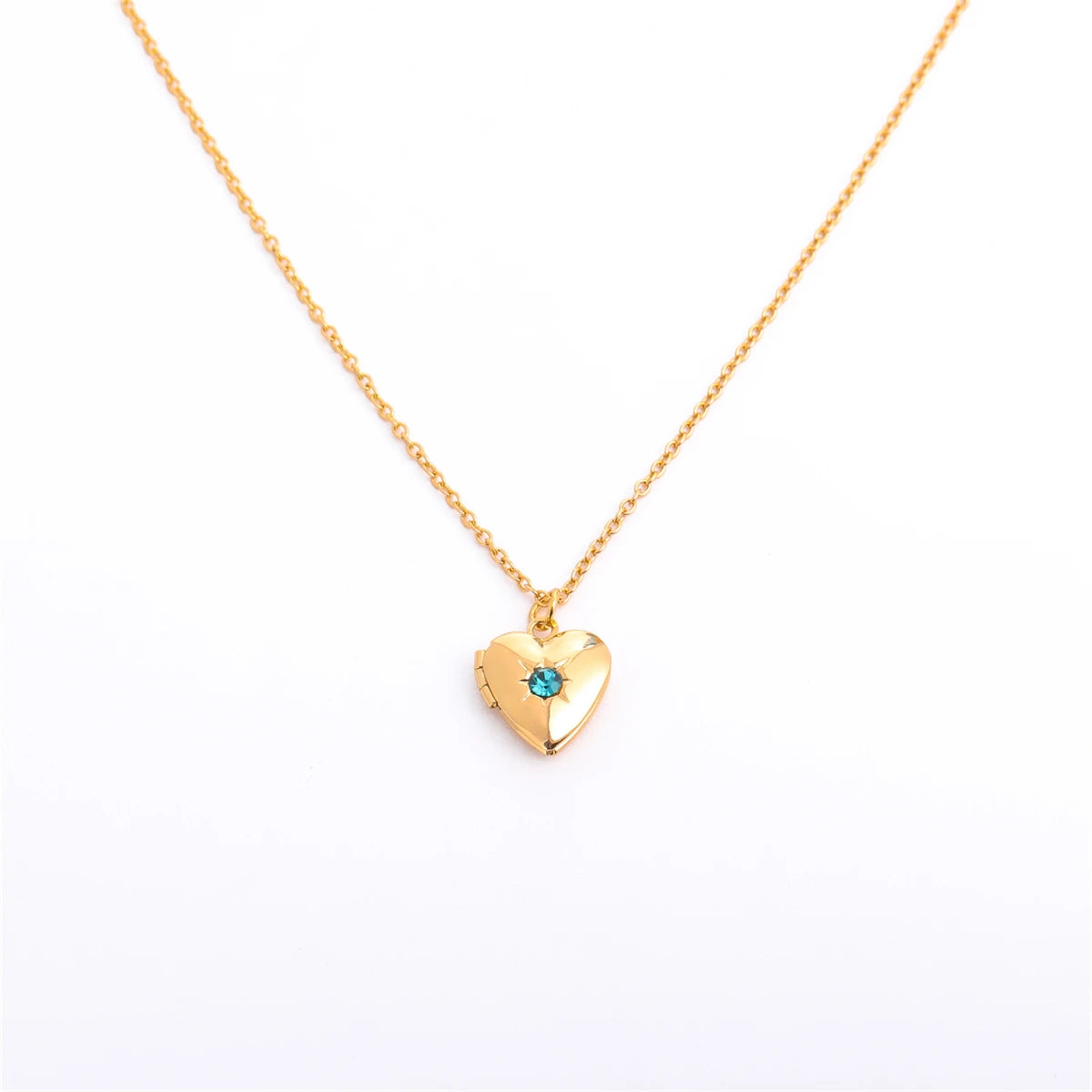 Heart-Shaped Birthstone Locket Necklace – Opening Love Album Pendant