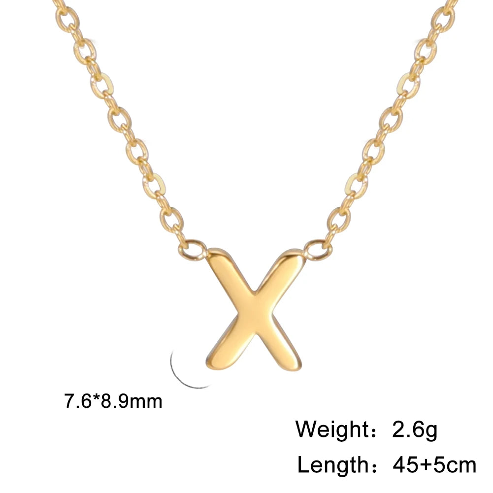 Women's A-Z Letter Necklace – Stainless Steel Alphabet Choker
