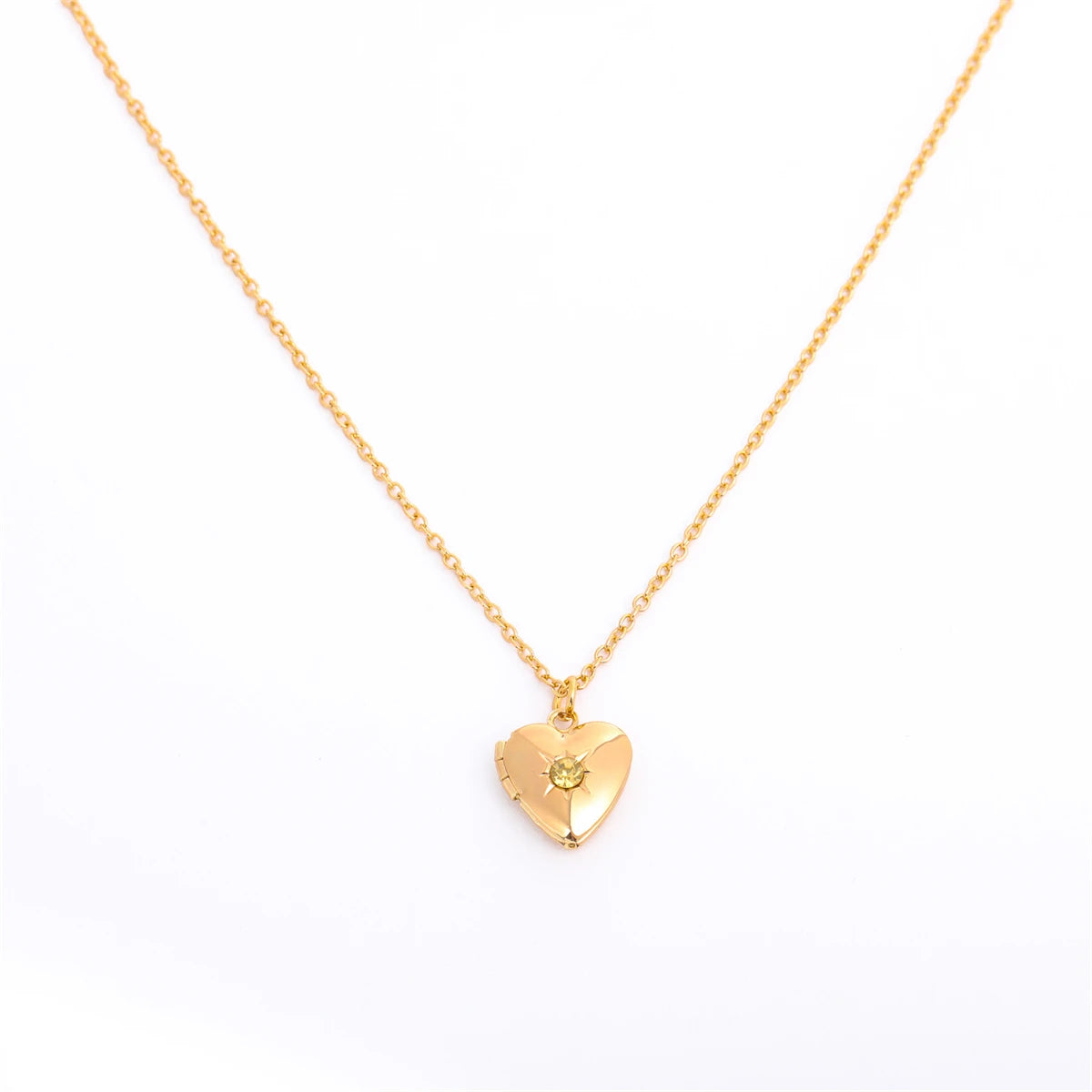 Heart-Shaped Birthstone Locket Necklace – Opening Love Album Pendant