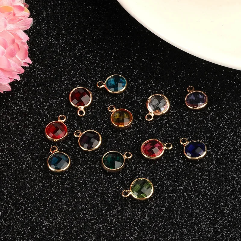 12 Birthstone Color Round Crystal Beads