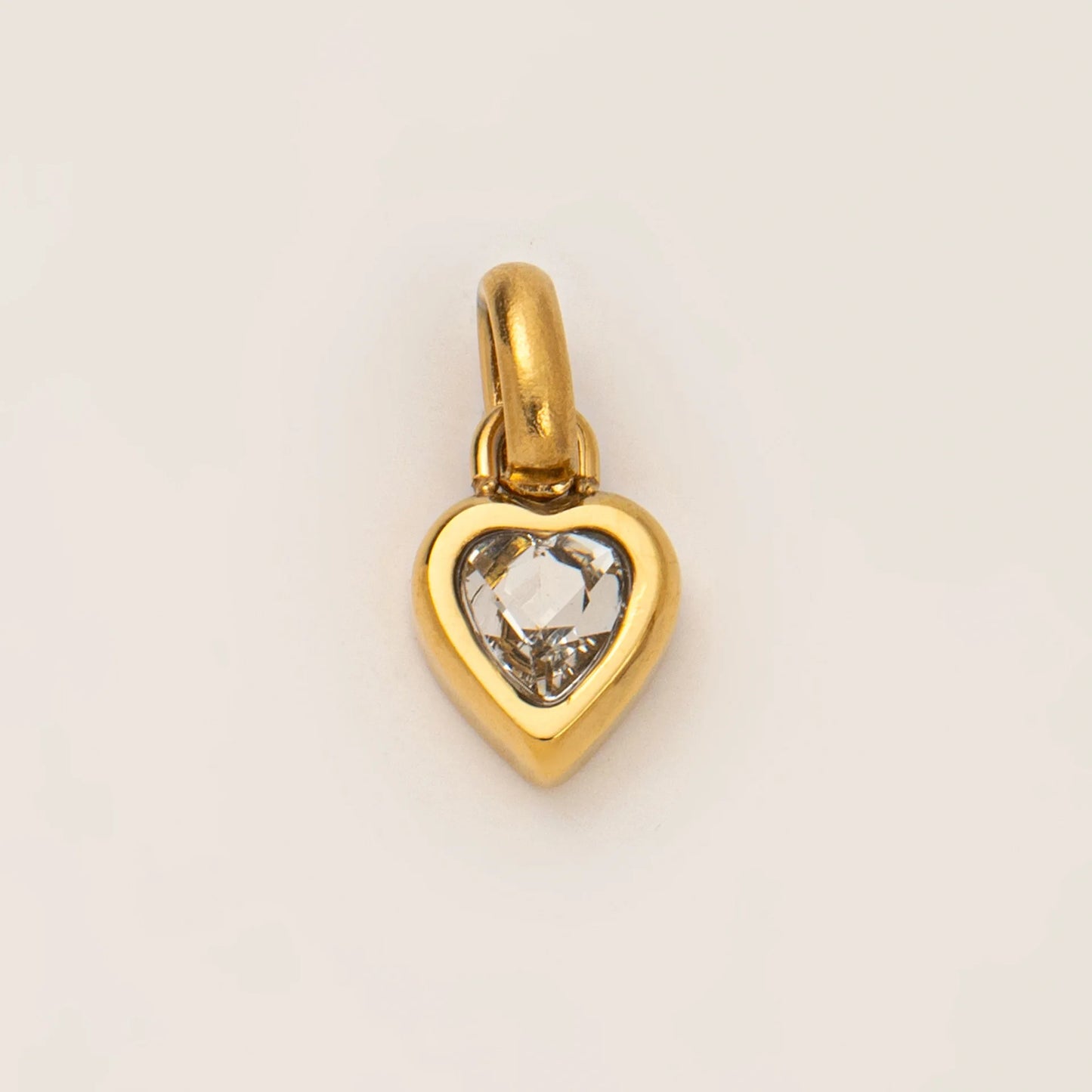 Heart Pendant CZ Birthstone pendent For Women Gold Color Stainless Steel Charm